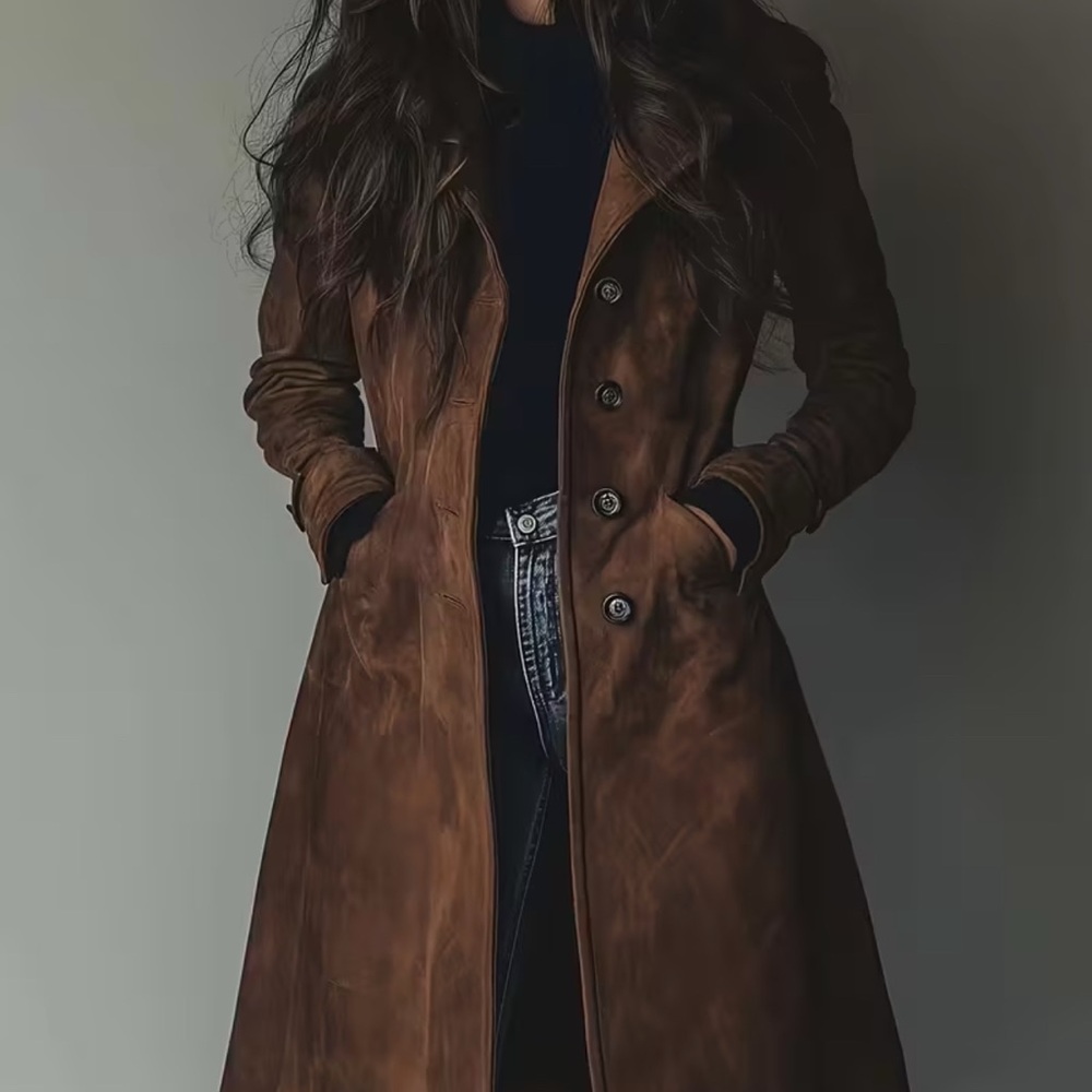 SHEIN Brown Trench Coat fits a size large runs small